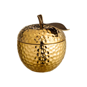 Cubetas de Hielo de Latón de Lujo Martilladas, Forma de Manzana, Acabado Dorado, para el Hogar, Eventos, Fiestas, Bar, Enfriador de Vino - Product Image 1