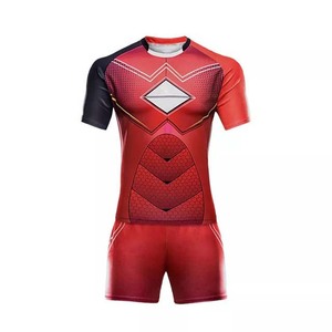 Ensemble de maillots et shorts de rugby pour hommes, taille plus, respirant, impression par sublimation personnalisée 2022, haute qualité, 100% polyester - Product Image 3