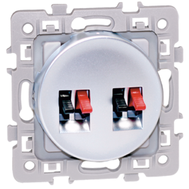 Conception carrée argentée à double prise de haut-parleur pour une expérience audio améliorée - Product Image 1