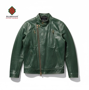 Blouson aviateur en cuir synthétique vert A-2 fait main |   Vêtements d'extérieur d'hiver décontractés pour hommes |   Manteau aviateur classique Doublure en laine |   Offrez-lui un cadeau - Product Image 1