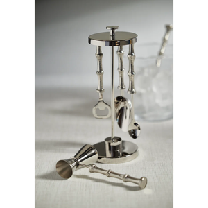 Un Juego de Herramientas de barra de acero inoxidable con mangos ornamentados y piedra Pesital - Product Image 5