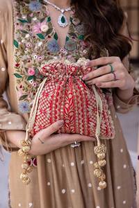 Bolso Potli de Diseño para Novia, Bolso Étnico Bordado a Mano para Fiesta de Bodas, Venta al por Mayor - Product Image 2