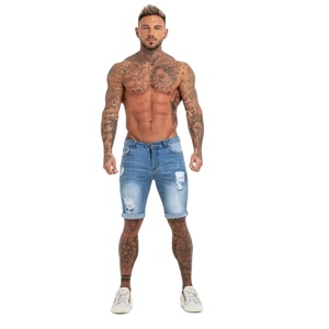 Shorts d'été décontractés grande taille pour hommes, jeans en jean taille moyenne à jambe droite déchirés, jeans déchirés grande taille décontractés pour hommes, vente en gros - Product Image 2