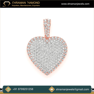 2025 Tendance 10K Or Massif Lab Grown Diamant Personnalisé Glacé Bubbly Border Coeur Pendentif Hip Hop Fine Jewelry pour la Saint Valentin - Product Image 5