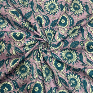 Premium Organic Eco-Friendly Cambric Cotton Fabric with Floral and Striped Designs <b>for</b> Home Decor Bags Trendy Outfits - Product Image 1