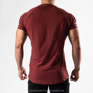T-shirt de Sport à manches courtes pour hommes, de haute qualité, taille Plus, Gym, Fitness, col rond, en coton, vente en gros - Product Image 3