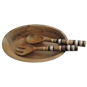 Cuchara de madera Tenedor Ensaladera Cena Acacia Tazón de madera para servir Cuchara Spork Set Party Best Custom - Product Image 2