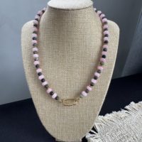 Collier en perles délicates pastel personnalisé en gros, style bohème, pierre naturelle crème, réglable, bijoux en pierres précieuses pour femmes, pour marques de mode