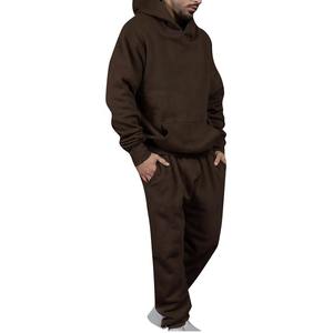 Conjunto de 2 piezas al por mayor polar deportivo Joggers trajes logotipo personalizado hombres conjuntos color sólido 3D Puff estampado chándales para hombres - Product Image 3