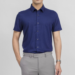 Chemises habillées à manches courtes pour hommes Chemises Slim Fit pour hommes d'affaires décontractées d'été Chemises sans plis - Product Image 1