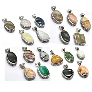 Colgantes Finos Hechos a Mano para Mujer, Dijes con Piedras Preciosas Variadas, Incluyendo Labradorita, Collar de Cristal Grande, Tendencia en eBay - Product Image 1