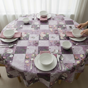Elegant Modern Square <b>PVC</b> Floral Woven <b>Tablecloth</b> Stylish Patterns Durable Oilproof Eco-Friendly Easy Clean Dining Kitchen Use - Product Image 2