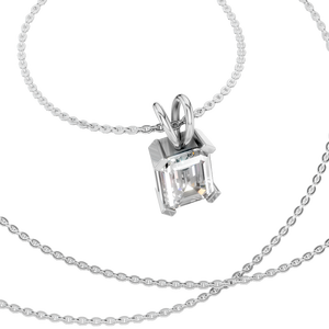 Pendentif en or massif 14 carats plaqué rhodium avec moissanite VVS pour homme et femme, avec chaîne en or fin - Fête et cadeau - Product Image 3