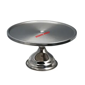 Shiny Polished Metal Pizza Stand Simple Plain Handmade Designer Pizza Holder Round Shape tabletop Luxury metal Pizza Stand