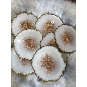 ชุดที่รองแก้วเรซินดีไซน์เรียบง่ายใหม่4ชิ้นสำหรับร้านอาหารแบนและบริการอาหารค่ำของโรงแรม - Product Image 5