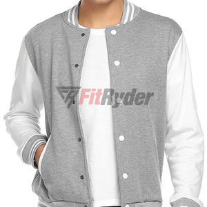 แจ็กเก็ตเบสบอลบอมเบอร์ผ้าขนสัตว์แห้งเร็วระบายอากาศได้ดีผ้าปักลายถนนสูงสำหรับผู้ชาย - Product Image 3