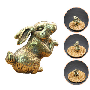 Brass Rabbit Sculpture Decorative Luxury Solid Object Best Prices Wholesale Solid Rabbit Figurine Tabletop Showpiece Home Decor - Product Image 4