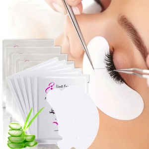 Extensions de cils professionnelles de haute qualité DRAGONLASH 100% naturelles, fabriquées à la machine, bande en coton noir, coussinets en gel hydrogel - Product Image 1