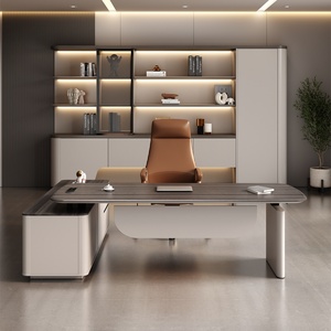 Modern <b>Electric</b> Motorized Height Adjustable L Shaped Desk Wooden Executive Workstation Corner Office Building Computer <b>Table</b> - Product Image 2