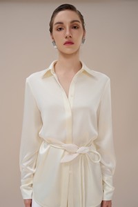 Camisas de mujer más vendidas Turn-Down Collar Sigrid Camisa de cuello puntiagudo Conjunto de 2 piezas ecológico Whiteant Vietnam Factory - Product Image 4