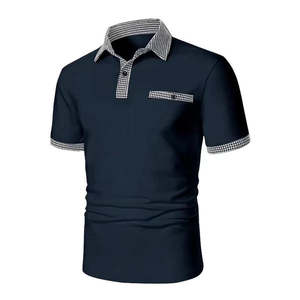 Venta al por mayor de algodón de diseño personalizado de manga corta con estilo para la camisa de polo tela duradera anti-pilling sólido teñido liso para la exportación - Product Image 4