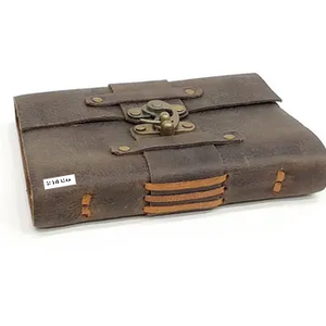 Leather Journal2023 Large Writing Notebook - Handmade Leather Bound Vintage Journal for Women and Men with Lock - Product Image 5
