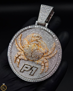 จี้เพชรโมอิสซาไนต์ทรงกลมประดับลายปูชุบทองและเพชรระยิบระยับสำหรับเครื่องประดับที่โดดเด่น - Product Image 4