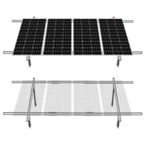 सौर ऊर्जा प्रणाली प्रोफाइल फ्लैट छत के रैक छत सौर बढ़ते संरचना सौर घुड़सवार प्रणाली एल्यूमीनियम अधिकतम समायोज्य चित्र