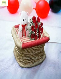 เก้าอี้ออตโตมันทำจากไม้ไผ่แบบทันสมัยม้านั่งทรงสี่เหลี่ยมแบบพกพาสำหรับเด็กม้านั่งม้านั่งแบบฝังกระดูกคอนโซล - Product Image 5