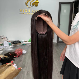 Best Selling 100% Raw Vietnamese Human Hair Frontal Wig Closure Impressive Straight HD Transparent <b>Toupees</b> New Year U Part - Product Image 1
