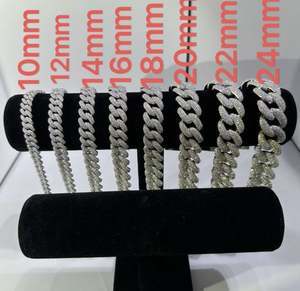 Pulsera de Plata de Ley 925 con Moissanita VVS de 14 mm y 8 Pulgadas, Chapada en Oro Blanco - Product Image 2