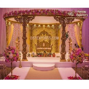 Mandap de Boda de Madera de Interior Moderno, Decoración de Boda, Mandap de Madera Tallada a Mano, Mandap de Boda de Madera de Interior Moderno, Decoración de Boda, EE. UU. - Product Image 1