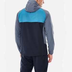 Veste coupe-vent pour homme en toile légère personnalisée avec poches zippées en maille respirante, logo réfléchissant, col montant et capuche - Product Image 2
