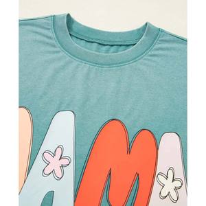 Moda 2025 venta al por mayor de alta calidad personalizado shewin causal de gran tamaño fabricante mar verde transpirable streetwear camiseta de mujer - Product Image 3