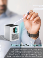 Projecteur tactile interactif 1080P 300ANSI, projecteur LED intelligent portable, prise en charge 4K, Android 9.0, mise au point automatique, utilisation éducative et de bureau