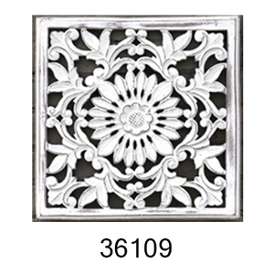 Panneau mural en bois carré blanc Art mural artisanal bon marché en bois sculpté à la main Décoration murale artisanale Articles décoratifs les plus vendus - Product Image 6