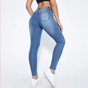 Pantalones vaqueros de cintura alta para mujer, diseño personalizado, ODM, venta al por mayor, último diseño, 2023 - Product Image 5