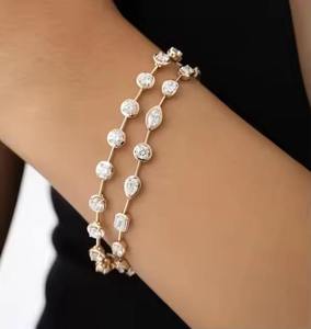 3มม. 4มม. 5มม. VVS Moissanite สร้อยข้อมือเพชรผ่านเครื่องทดสอบเพชรรอบตัดเพชรยอดเยี่ยมสร้อยข้อมือเพชรราคาขายส่ง - Product Image 1