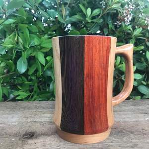 CUSTOM NORDIC VIKING DRINKING WOOD <b>MUG</b> Ceramic Wooden <b>Insulated</b> Cork Bottom Customizable Coffee <b>Mug</b> - Product Image 1