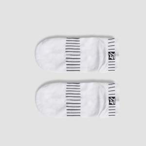 Chaussettes courtes sportives ShieldFlex (blanches) respirantes, antibactériennes, avec logo personnalisable, imprimé jacquard pour le cyclisme d'automne - Product Image 3