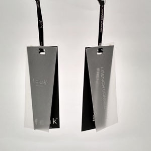 Étiquette de balançoire transparente transparente papier à beurre Logo en relief étiquette volante sérigraphie code à barres vêtement prix billet pour vêtements de mode - Product Image 3