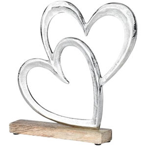 Décoration de Noël en métal de qualité supérieure, sculpture en métal texturé blanc sur socle en bois pour la décoration intérieure, prix le plus bas - Product Image 2