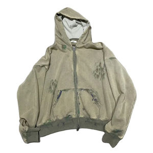 เสื้อมีฮู้ดธรรมดาสำหรับผู้ชายเสื้อครอปโอเวอร์ไซส์แบบซิปล้างแนววินเทจสำหรับผู้ชายใหม่2025ออกแบบได้ตามที่ต้องการ - Product Image 4