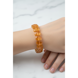 <b>Citrine</b> Natural Stone Wide Cut <b>Bracelet</b> - Product Image 6