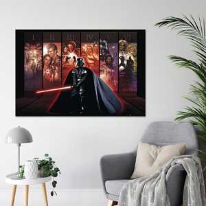 Affiche Hexalogy Star Wars de style moderne, en toile, avec cadre noir, représentant Darth Vader - Product Image 5