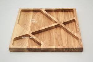 Haute qualité meilleure vente carré en bois 5 compartiments plateau de noix personnalisé - Product Image 4