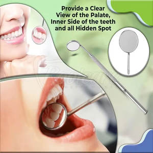 กระจกตรวจฟันคุณภาพสูง ป้องกันฝ้า พร้อมด้ามจับสแตนเลส สำหรับการตรวจช่องปากระดับมืออาชีพ - Product Image 6