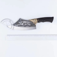 Couteau à découper chinois traditionnel fait main, lame en acier Damas, ambidextre, manche en bois de santal rouge, léger, haute qualité, PRESTIGE