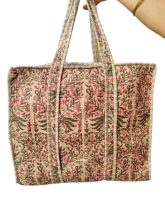 Sac fourre-tout de haute qualité en tissu matelassé 100% coton, écologique, réutilisable et durable, pour le transport quotidien et les voyages - Product Image 5