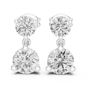 Pendientes de Fiesta para Mujer en Oro Rosa de 14K con Diamantes Redondos Cultivados en Laboratorio, Regalo de Aniversario Nupcial Certificado de Lujo, Elegante - Product Image 5